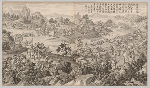 クロンクイの戦い：反逆の叫びの戦いの場面から、c。 1765-1774。 作： Jean Damascene Sallusti