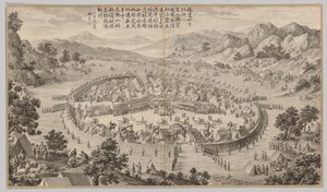 バダシャンのカーントリビュートを提示：反逆の叫びの戦いシーンからc。 1765-177 作： Jean Damascene Sallusti