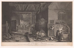 農家のインテリア La Ménagere Flamande (オブジェクトのタイトル) 作： Jean Daullé