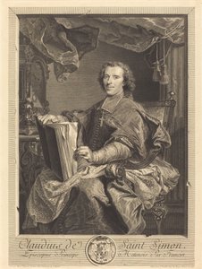 クラウディウス・ド・サン・シモン、メッツ司教公 作： Jean Daullé after Hyacinthe Rigaud