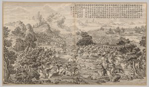 Heluo Heshiでの勝利：反乱の激怒の戦いのシーンから...、c。 1765-1774。 作： Jean Denis Attiret