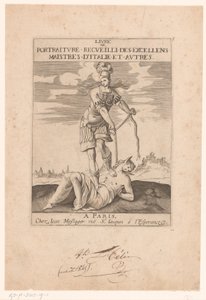 ミネルバは愚か者をロープで縛る タイトルページ: s.n., Livre de Portraiture receuilli des excellens maistres d