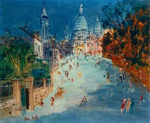 モンマルトルの通り（油彩・キャンバス） 作： Jean Dufy
