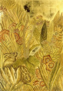 ウサギと花;ウサギと花 作： Jean Dunand