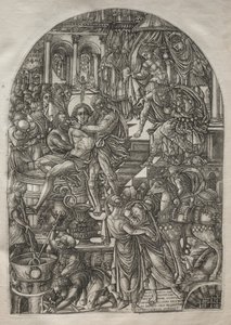 黙示録：聖ヨハネの福音伝道者の殉教、1546-1556年。 作： Jean Duvet