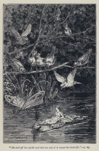"彼女はガードルを脱ぎ、その一端を蝶々に結びつけた"(彫刻) 作： Jean Edouard Dargent