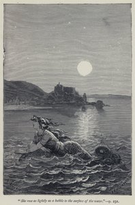 "She rose as lightly as a bubble to the surface of the water" (e.g. engraving) 作： Jean Edouard Dargent