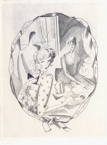 2つのコケットと紳士のイラスト、1920年