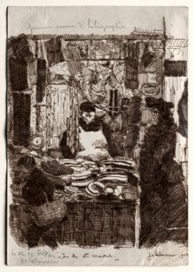 オールドマーケットにて 作： Jean Emile Laboureur