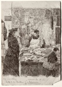 オールドマーケットにて 作： Jean Emile Laboureur