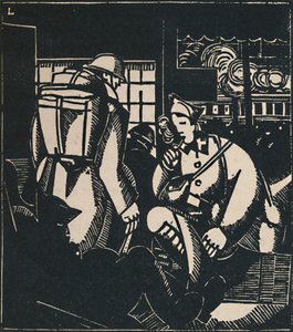 1919年の駅の兵士 作： Jean Emile Laboureur