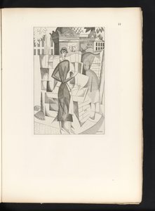 ニューススタンドの男女 Le kiosque a journaux (原題) 作： Jean Emile Laboureur