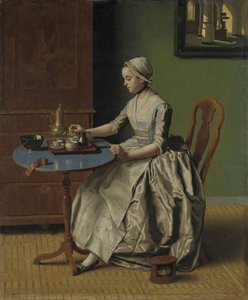 朝食時のオランダの少女、1756年頃（キャンバスに油彩） 作： Jean Étienne Liotard