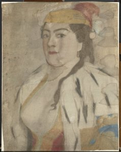 イスタンブール出身の見知らぬ女性の肖像 作： Jean Étienne Liotard