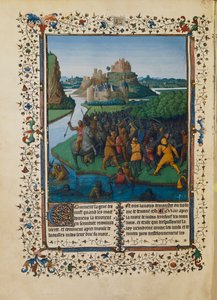 マカビースとバクチデスの戦い」（細密画 Ms fr 247 folio 270 作： Jean Fouquet
