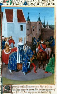 ジョン2世のパリへの入場、14世紀、1455-1460。 作： Jean Fouquet