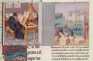 Ms.fr.273 fol.7 Livy（59 BC-AD 17）執筆とローマの基礎、ピエールベルスィール訳の「ローマ人民の年代記」c.1475