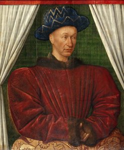 フランスのチャールズ7世の肖像、1445-1450 作： Jean Fouquet