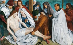 ジャン・フーケによるピエタ（1415年頃 - 1481年頃）、木にテンペラ 作： Jean Fouquet