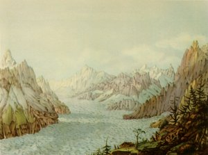 「Mer de Glace または Glacier des Bois」、1787 年、1946 年。 作： Jean Francois Albanis de Beaumont