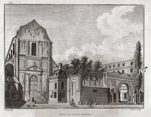 パリ、ブランコの教会。(エングレービング、1780年頃) 作： Jean Francois Garneray