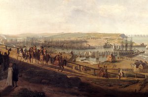 皇帝ナポレオン1世が1804年7月にブーローニュの陣営を訪れた際の様子 Detail.ジャン・フランソワ・ヒュー（1751-1823）の絵画 1804年 日1,9x2,26メートル