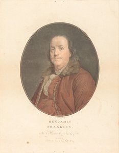 ベンジャミン・フランクリン、1789年。クリエイター。ジャン・フランソワ・ジャニネ、ジョセフ・シフフレッド・デュプレシ 作： Jean Francois Janinet, Joseph Siffred Duplessis