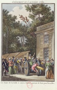 1789年10月5日、ベルサイユに行進するレアールの女性 作： Jean Francois Janinet