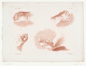 2 つの子供の手と足 人体の一部を使用したコンポジション (シリーズ タイトル) Xe Cahier de principals du dessin d