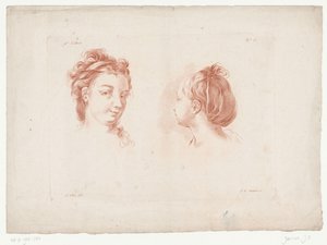 2 つの女性の頭 人体パーツを使った構図（シリーズタイトル） IXe Cahier de Principes du Dessin d