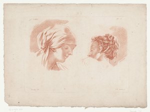 2 つの女性の頭 人体パーツを使った構図（シリーズタイトル） IX Cahier de Principes du Dessin d