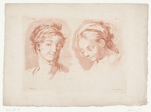 2 つの女性の頭 人体パーツを使った構図（シリーズタイトル） IX Cahier de Principes du Dessin d
