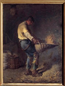 ジャン・フランソワ・ミレー(1814-1875)のヴァヌール画 19世紀 日0.38x0.29 m 作： Jean Francois Millet