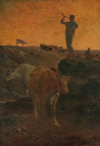 牛を家に呼ぶ、カリフォルニア州。 1872年。 作： Jean Francois Millet