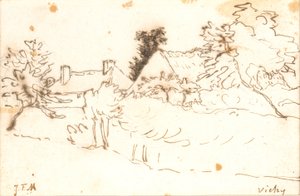 木々に囲まれた農場、ヴィシー (アリエ) 作： Jean Francois Millet