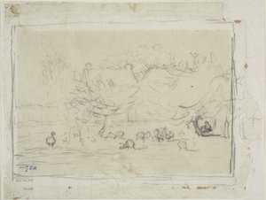 農場のガチョウ 作： Jean Francois Millet