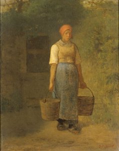 水を運ぶ少女、1855年頃 作： Jean Francois Millet