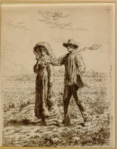 仕事に行く、1863 作： Jean Francois Millet