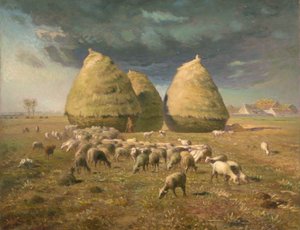 干し草：秋、カリフォルニア州。 1874。 作： Jean Francois Millet
