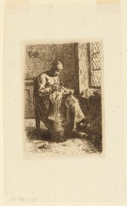 La Couseuse (裁縫をする女) 作： Jean Francois Millet