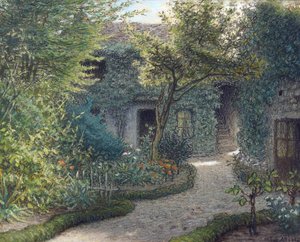 "La maison de Theodore Rousseau (1812-1867) a Barbizon" （バルビゾンのテオドール・ルソーの家） ジャン・フランソワ（Jean-Francois）・ミレー（1814-1875）の絵画 個人蔵 作： Jean Francois Millet