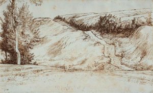 ヴィシー近くの丘の中腹の風景 作： Jean Francois Millet