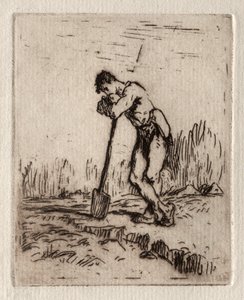 スペードに傾いた男。 作： Jean Francois Millet