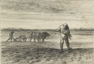 耕す人と蒔く人（1849-1852年 作： Jean Francois Millet