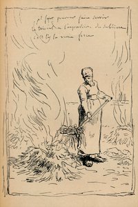 農民の燃える雑草、19世紀 作： Jean Francois Millet