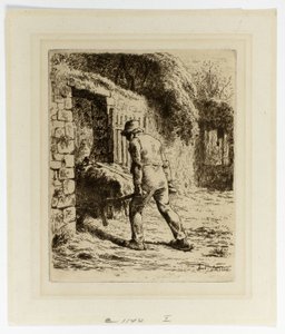 手押し車を持った農民 作： Jean Francois Millet
