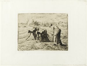 手押し車を持った農民 作： Jean Francois Millet