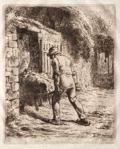 手押し車を持った農民 作： Jean Francois Millet