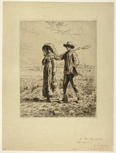 仕事に行く農民 作： Jean Francois Millet