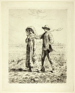 仕事に行く農民 作： Jean Francois Millet